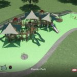 Frontier Park playground rendering.